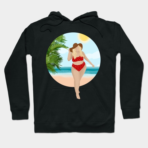 Girl On The Beach 3 Hoodie by Gush Art Studio 1